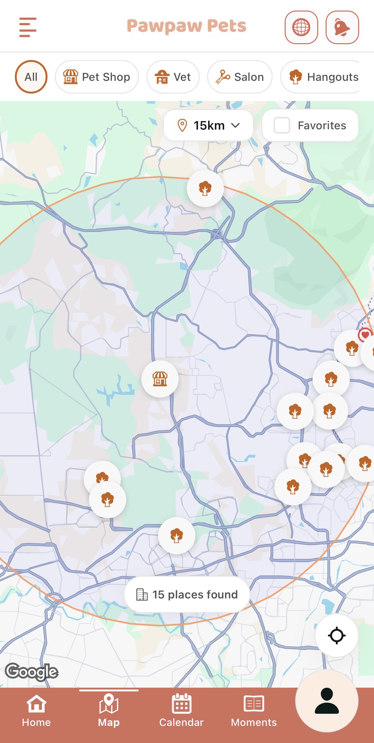 PawPaw Pets Map - Discover pet-friendly places